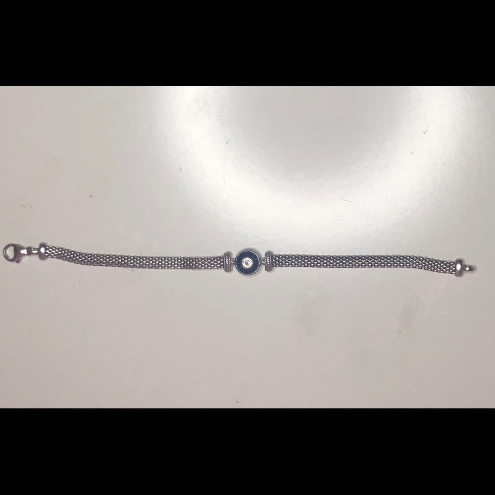 Silver and blue bracelet